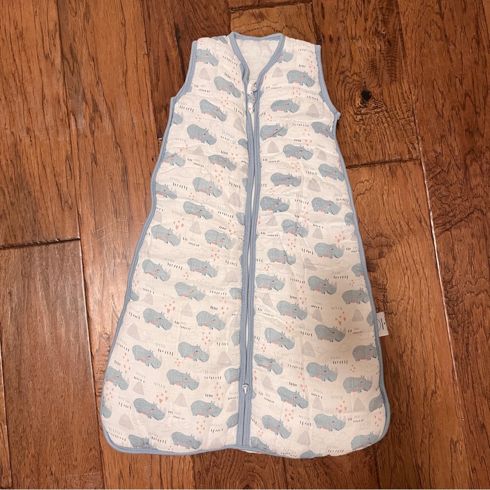 White and Blue Hippo Sleep Sack - NWOT